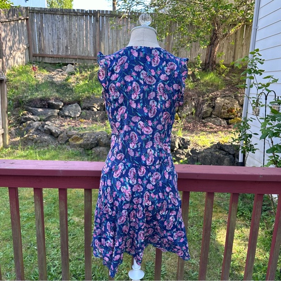 Rebecca Taylor Blue Floral Silk Dress - Picture 8 of 12